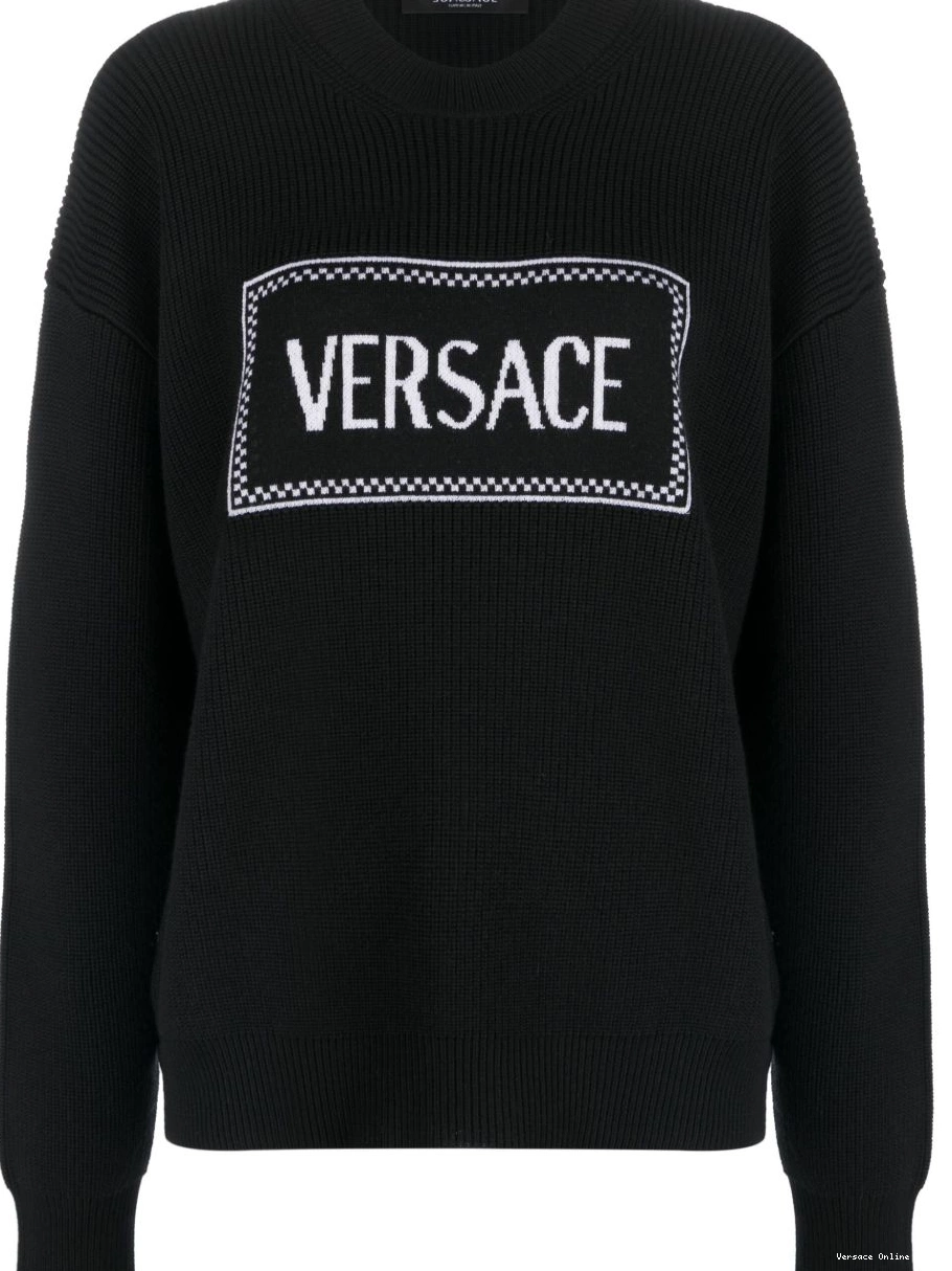 ribbed jumper Women logo-intarsia Versace 0715